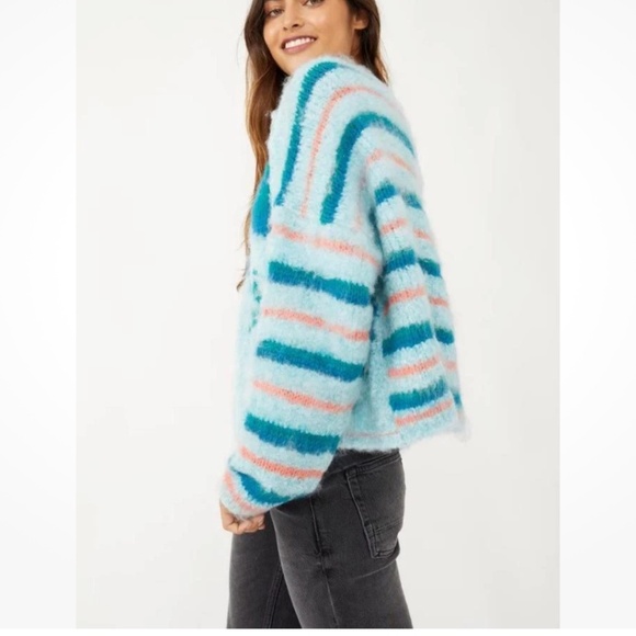 Free People Lily Sweater in Mosaic Sky Combo sz XS NWT $168R NWT - Picture 7 of 8
